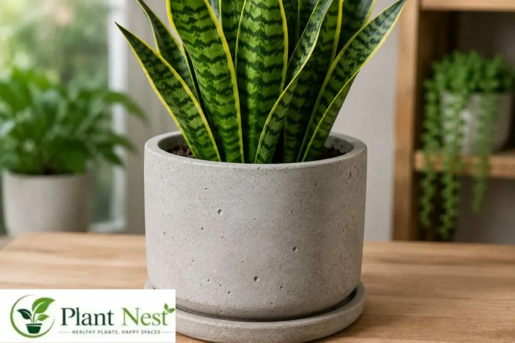 11best pot for snake plant: Concrete