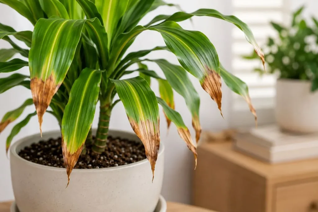 Brown Corn Plant Tips?