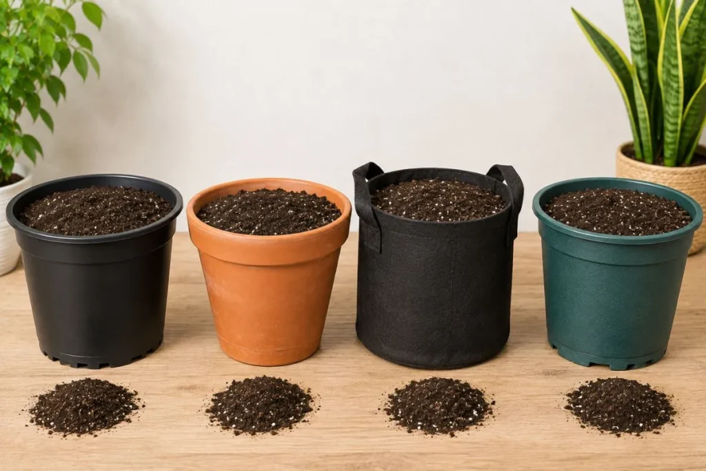  Different Pot Materials Affect Soil Capacity
