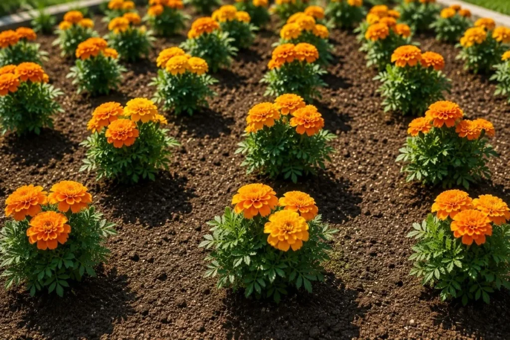 Healthy Spacing Leads to Healthy Marigolds