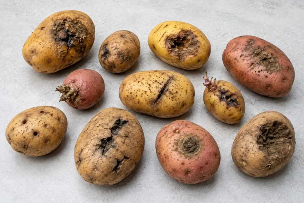 Inspect for Damaged Potatoes