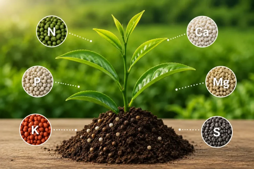 Line on Tea Plant Nutrients