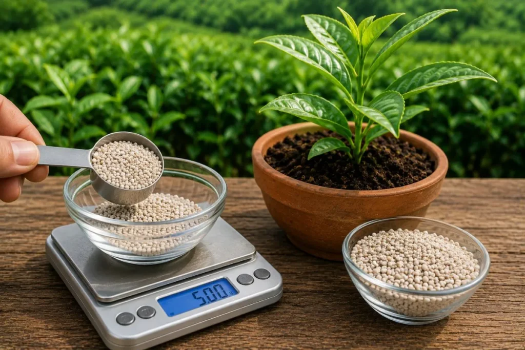 Measure Fertilizer for Tea Plants Carefully