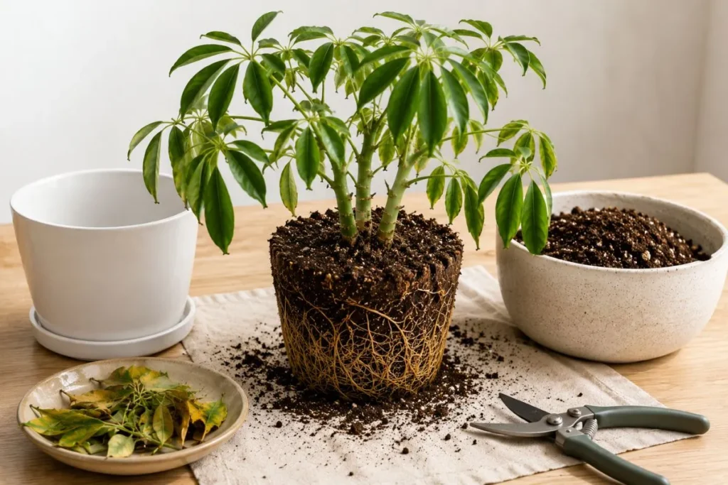  Overwatered Umbrella Plant