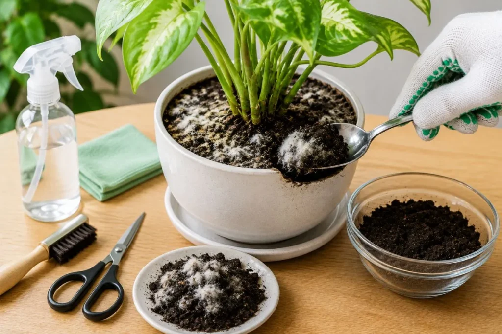 Remove Mold from Plant Soil