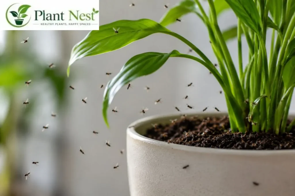 Tiny Flying Insects Around Plants