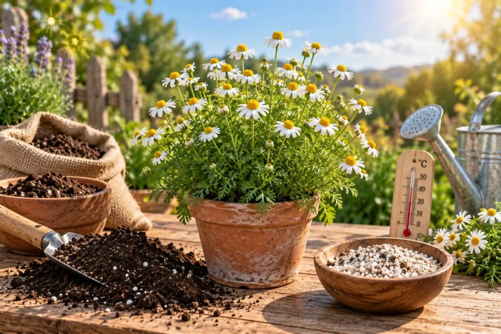 Best Soil, Sunlight, and Temperature for Chamomile