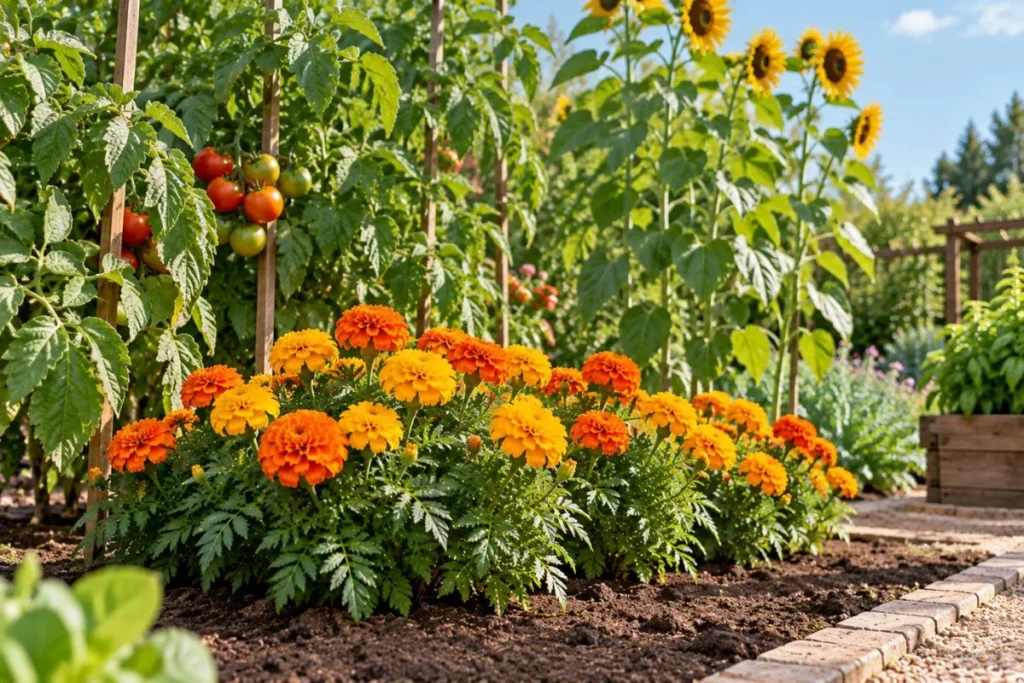 Keep Tall Plants From Shading Marigolds