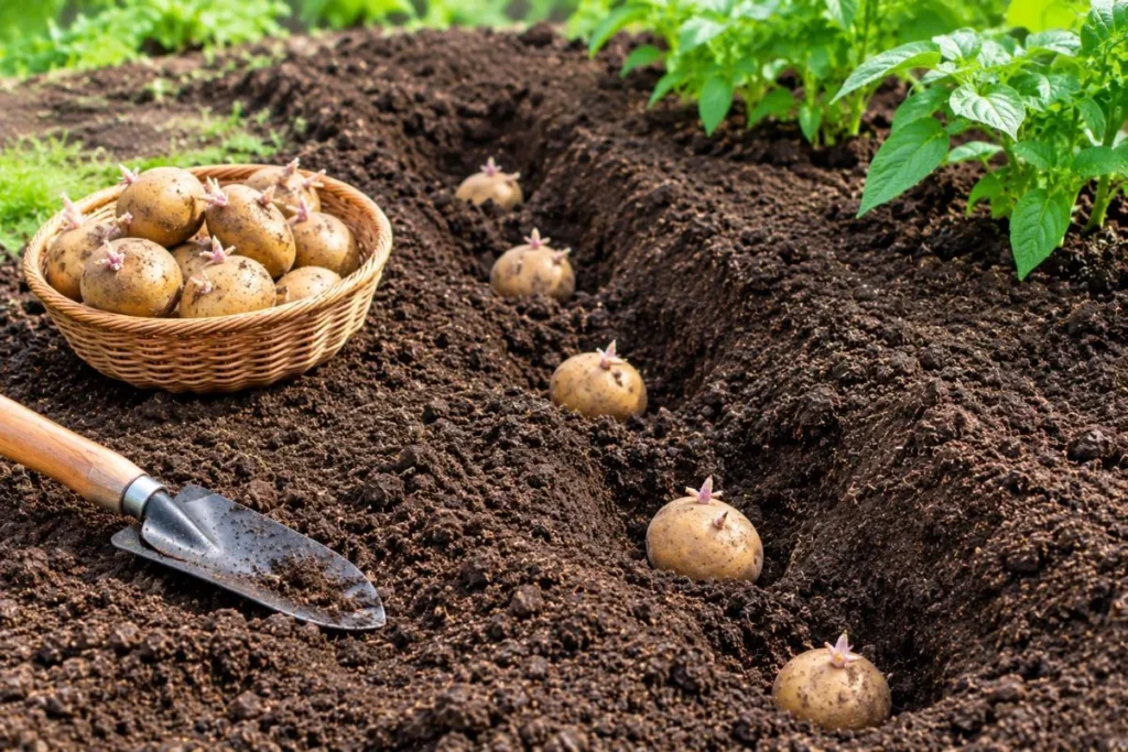  Plant Seed Potatoes in Soil