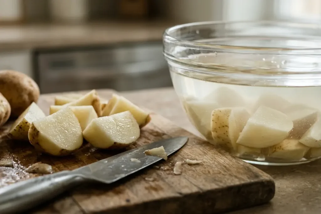 Cut the Potatoes Before Soaking