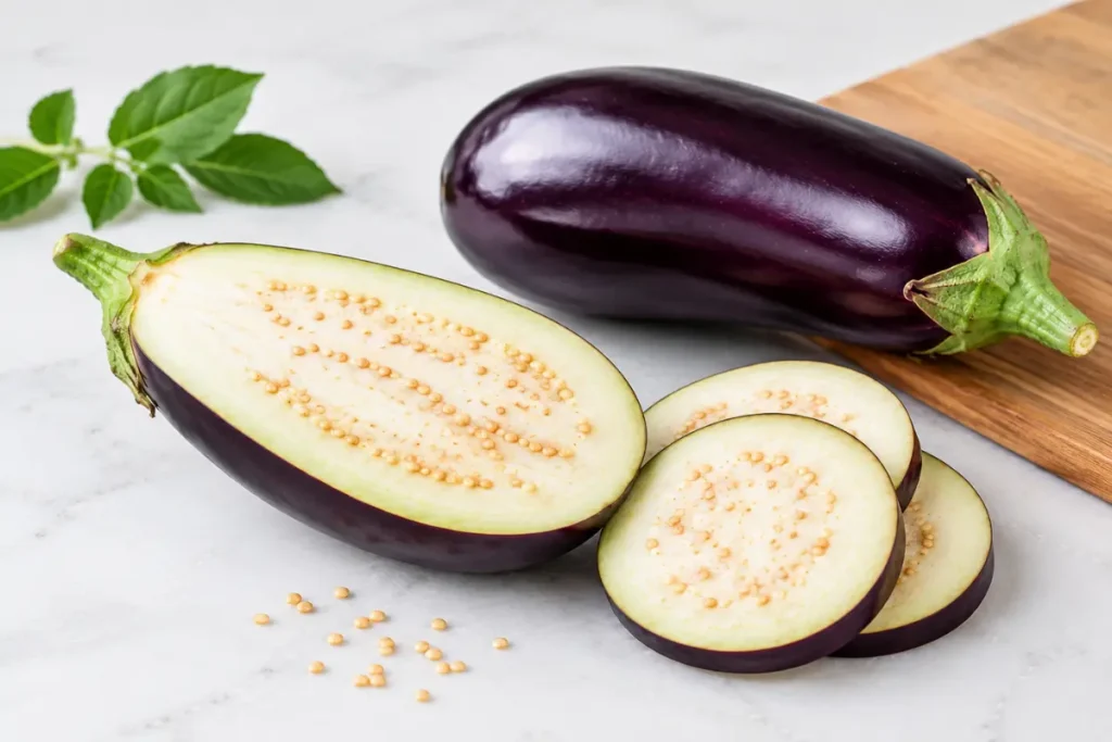 eggplant to-have seeds inside