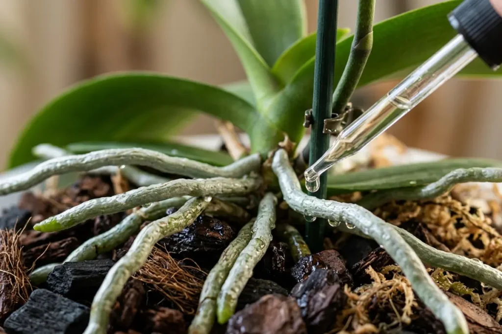 feeding support orchid growth,