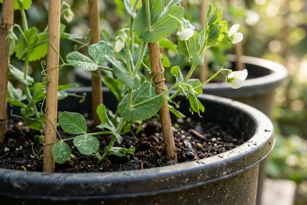 Grow Peas in Buckets